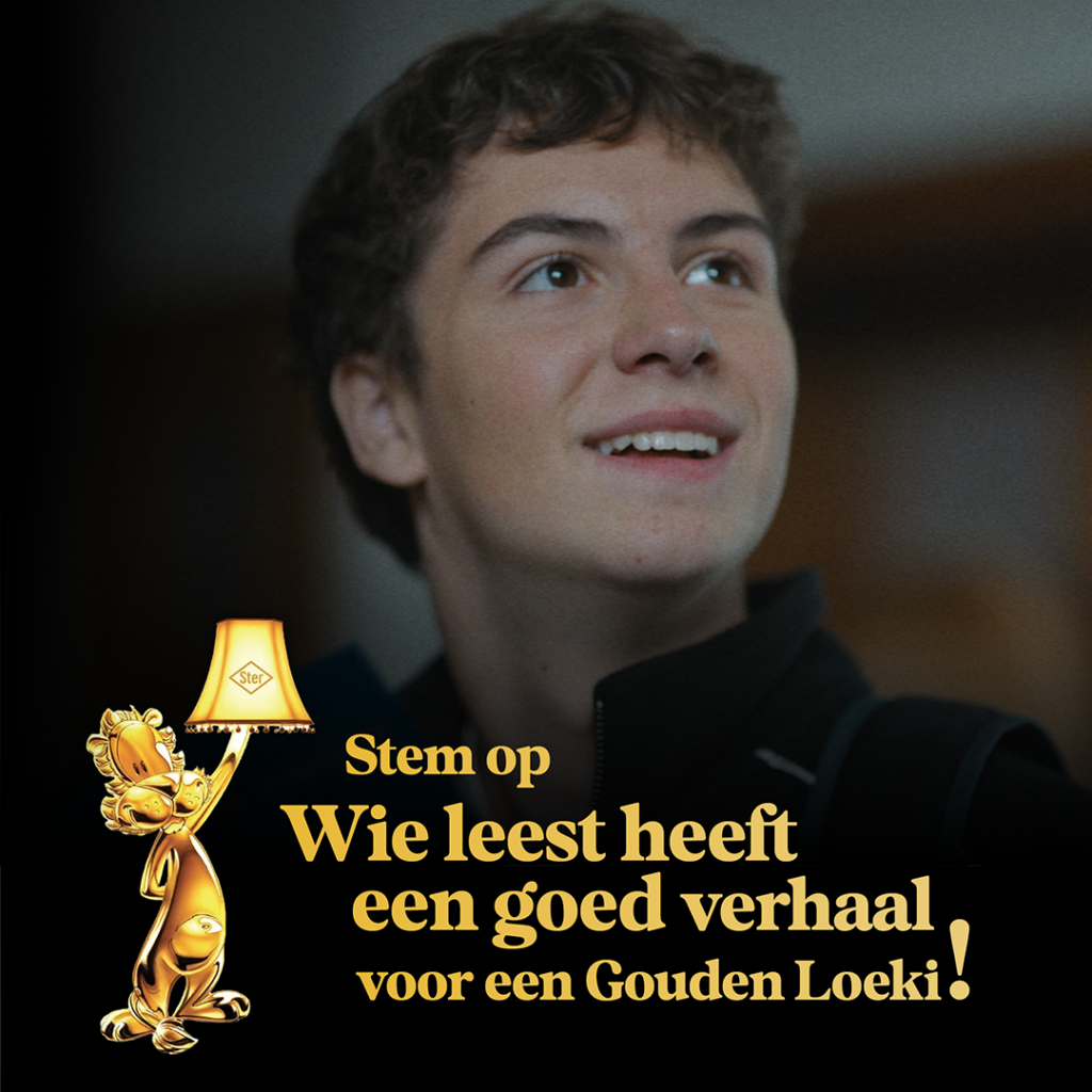 Filmstil met 'Stem op 'Wie leest heeft een goed verhaal' voor een Gouden Loeki'